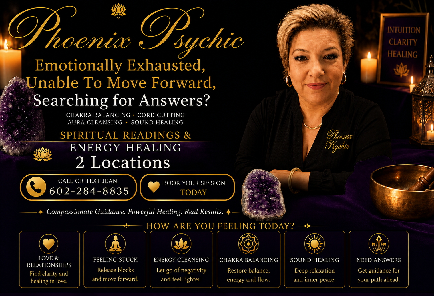 Phoenix Psychic Jean energy healing and psychic readings